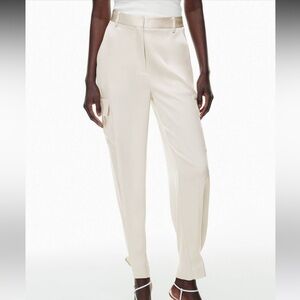Babaton satin pants matte pearl